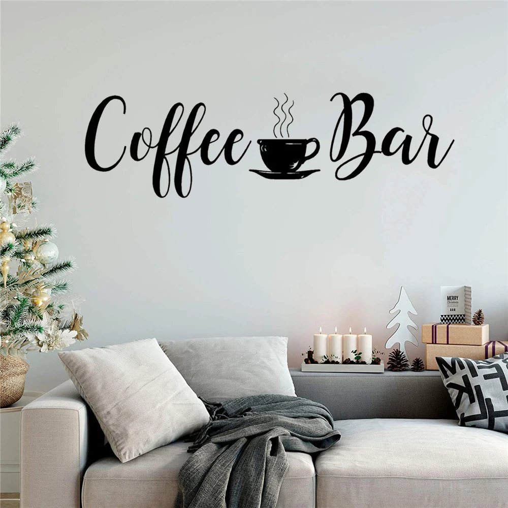 Coffee Bar Quotes Wall Decal Kitchen Home Wall Decor Vinyl Sticker Vinyl Design Coffee Bar Mural Wallpaper
