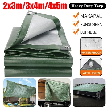 1/2pcs Large Tarpaulin Heavy Duty Thickened Waterproof  Tarp Rain Cover Multipurpose Outdoor Garden Camping Car Tent Sun Shelter