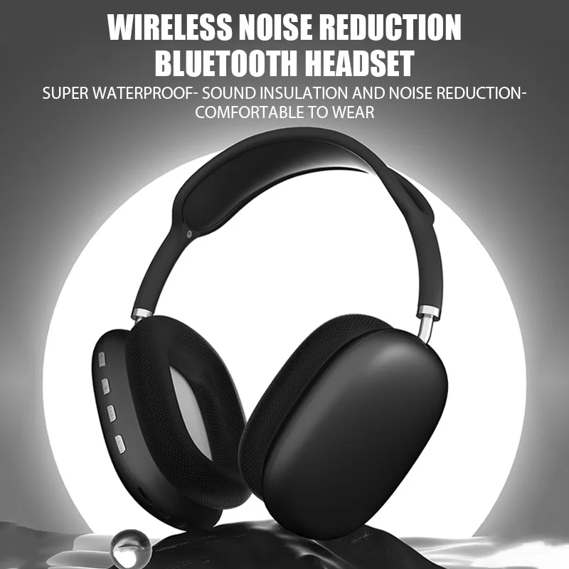 New P9 Wireless Bluetooth Headphones Noise Cancelling with Microphone Pods Over Ear Sports Gaming Headset for Apple iPhone 2