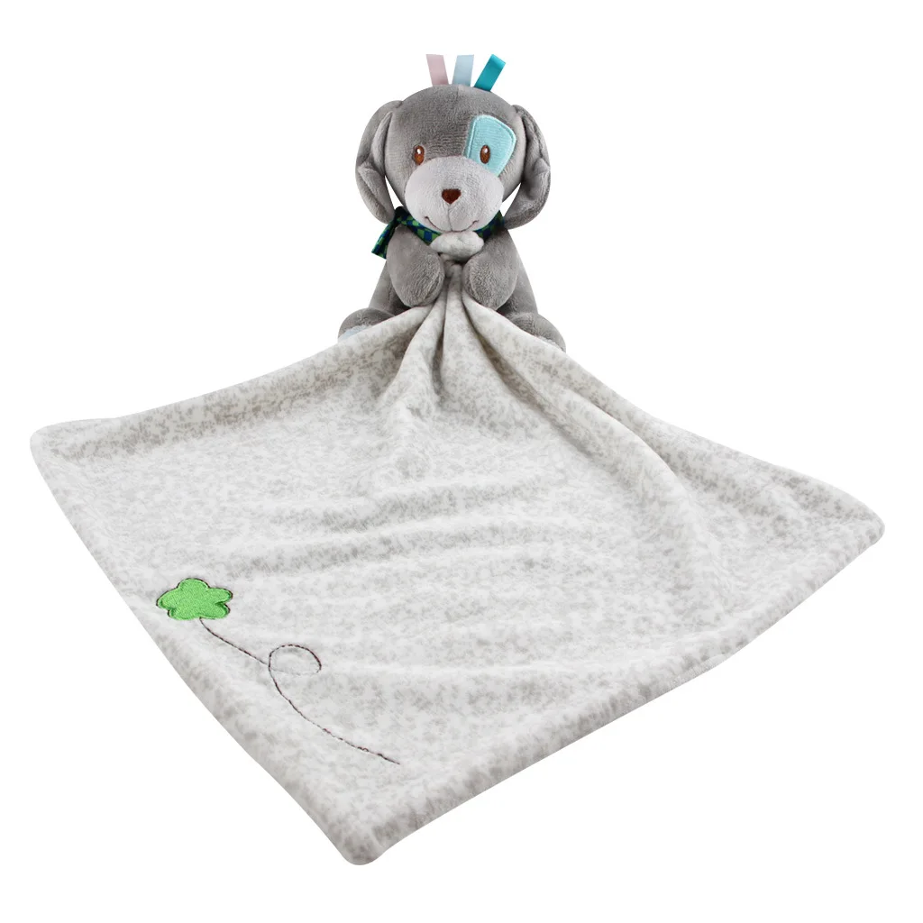 Baby Soothe Appease Towel Stuff for Newborns Cartoon Animal Soft Soothe Towel Comforter Plush Baby Toy for Stroller 0-12 Months 3