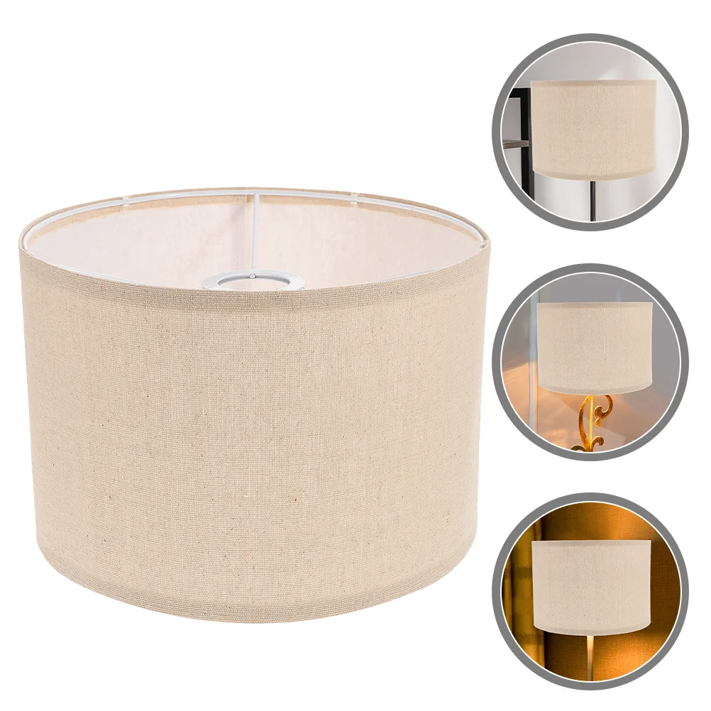 

Linen Lampshade Rustic Bedside Accessories Accessory Simple Table Shades for Desk