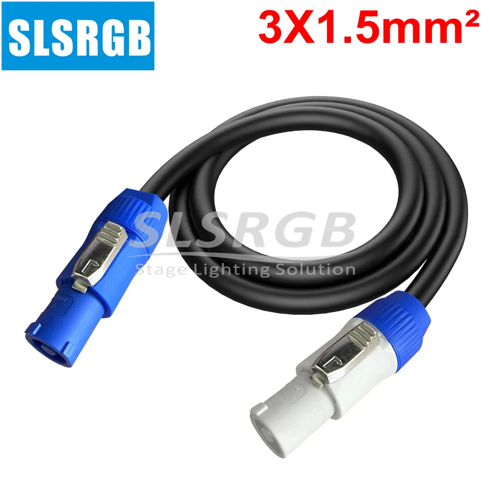 dmx cable moving head light power cable 3X1.5mm&sup2; 1.5SQ copper core 20A Powercon Cable Beam Moving Head Light hand in hand Extension Blue/Grey PowerCon Connector Cable