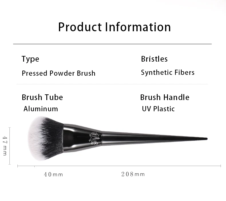 Pennello professionale per cipria trucco con setole morbide_voghion.com
