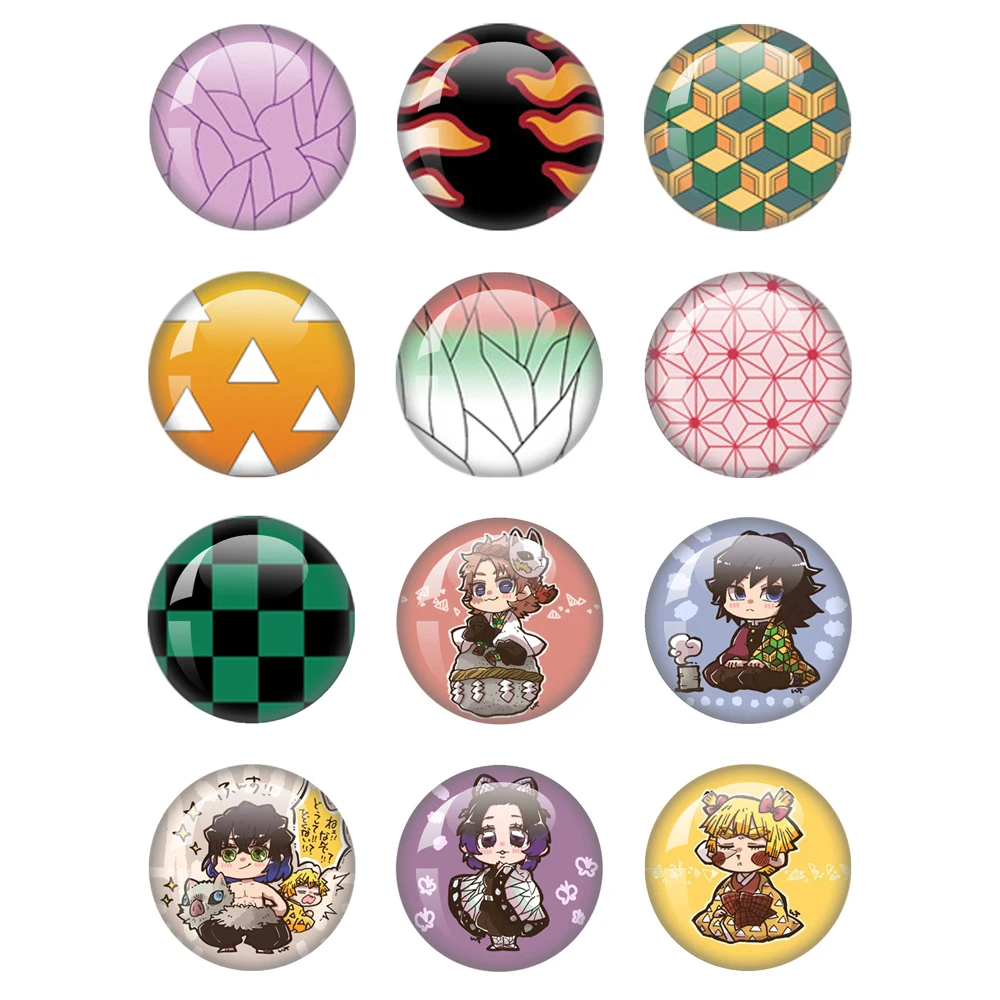 Q Version Cartoon Ghost Blade Animation Picture Glass Dome 12Mm-40Mm Round Fashion Boy And Girl Car Portachiavi Jewelry