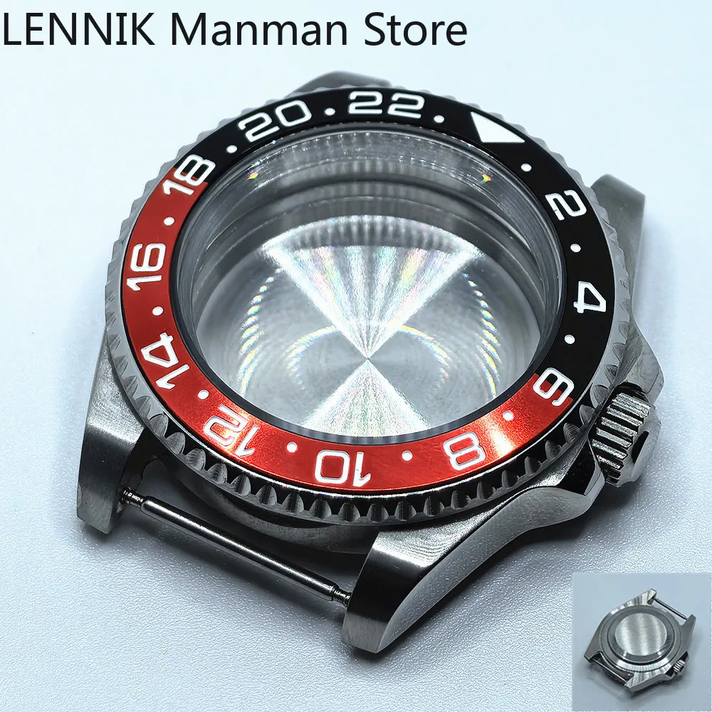 40mm Black PVD Watch Case with Transparent Back Glass