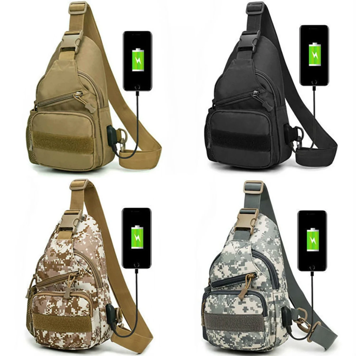 Multifunctional Men's Outdoor Tactical Sports Portable Fishing Climbing Multi-Purpose Crossbody Fishing