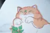 Kawaii Cat Mouse Pad Girl Cute Literary Cartoon Office Gamer Set Computer Desk Mats Thickened Non-slip Waterproof Keyboard Mat 2