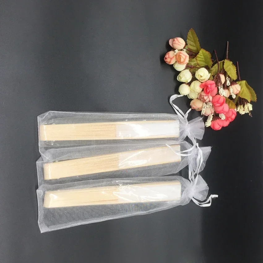 Folding Silk Hand Fans 24 pcs/lot for Wedding Party