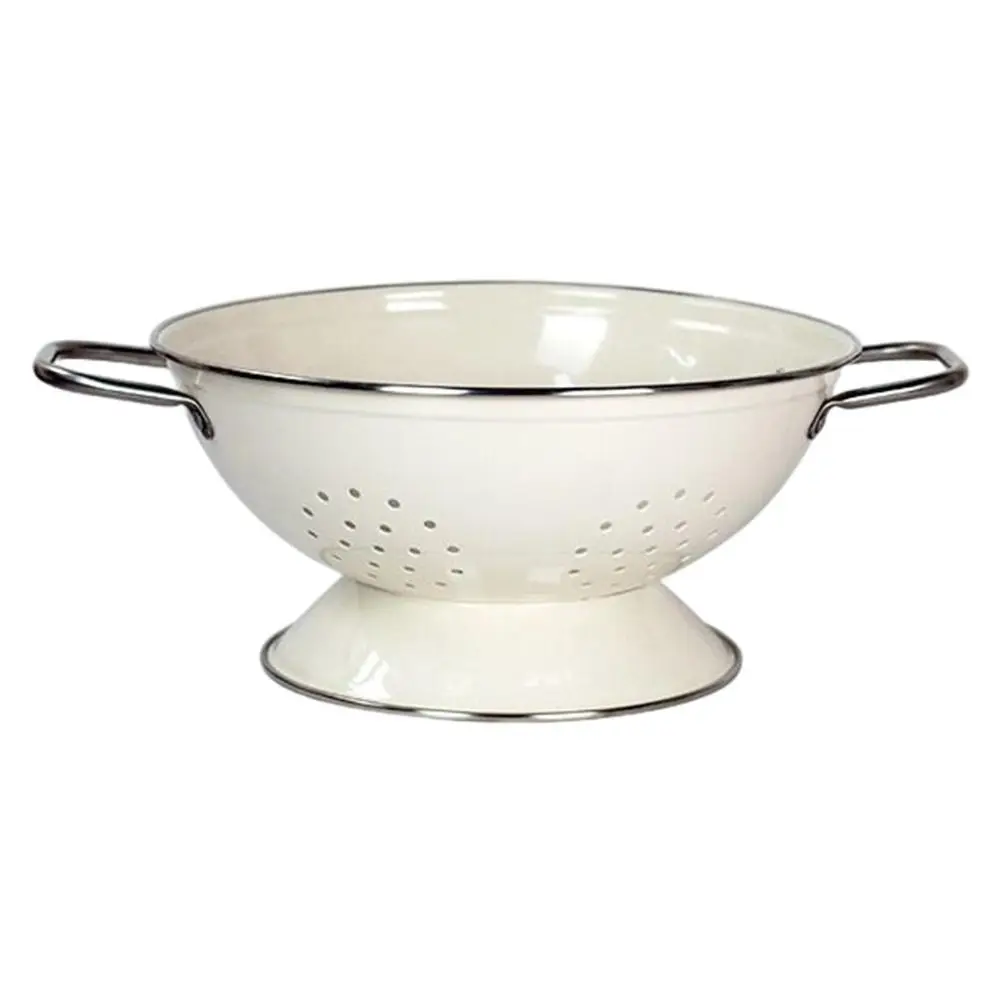 Carbon Steel Enamel Coated Fruit Basket Rust-proof Self Draining Fruit Drain Basket Drop-proof Vegetable Strainer Countertop