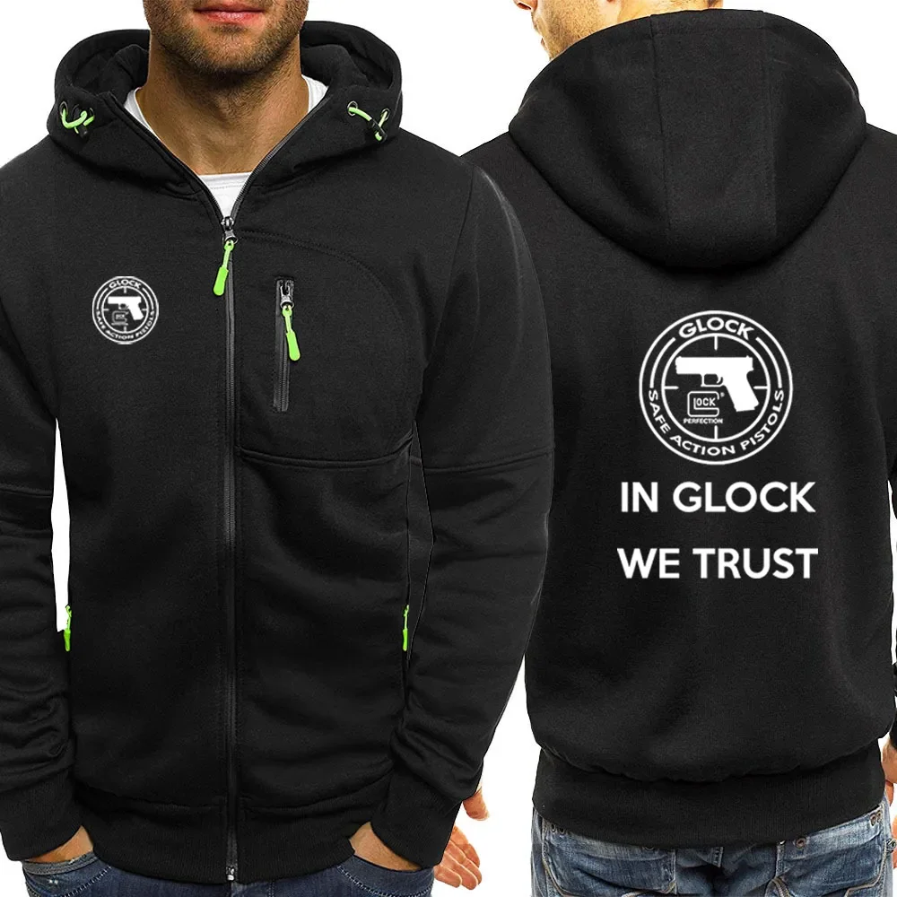 

2024 Glock Handgun USA Logo Mens Print Hoodies Harajuku Hooded Sweatshirt Outwear Jacket Zip Up Casual Comfortable Coat Tops