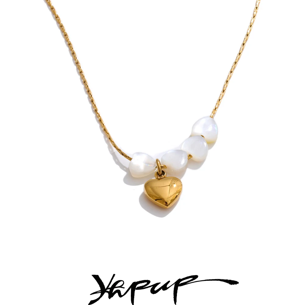Yhpup Necklace Stainless Steel Exquisite Korean Chic