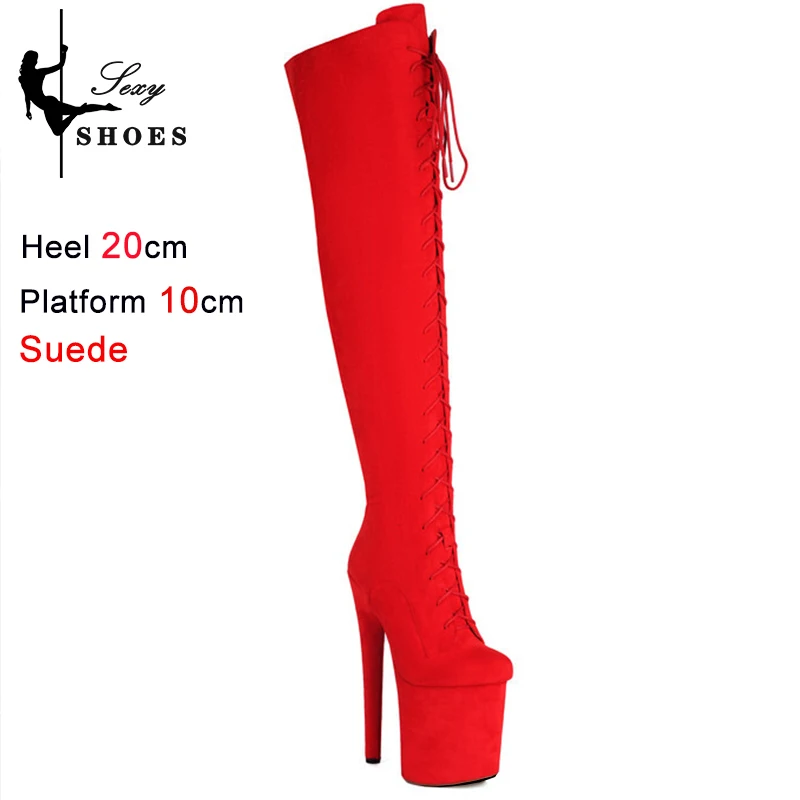 New Sexy 20cm Super Heels Over-the-Knee Thigh High Boot Autumn Club Nightclub Shoes Platform Women's Long Boots Pole Dance Shoes