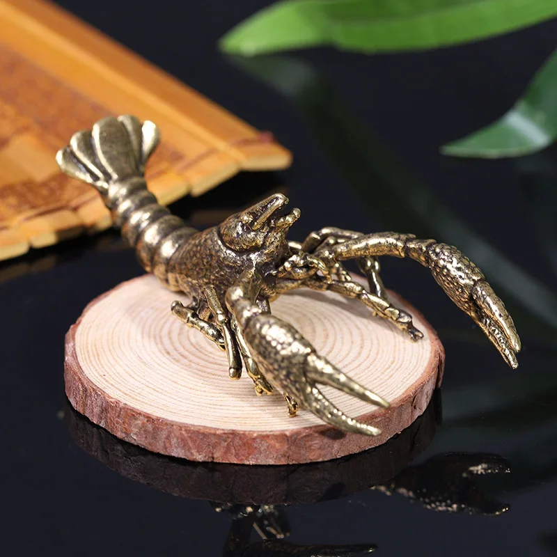 

Handmade Copper Casting Simulation Lobster Ornaments Tea Pets Bronze Sculptures Play Collectibles Antique Home Decoration Crafts