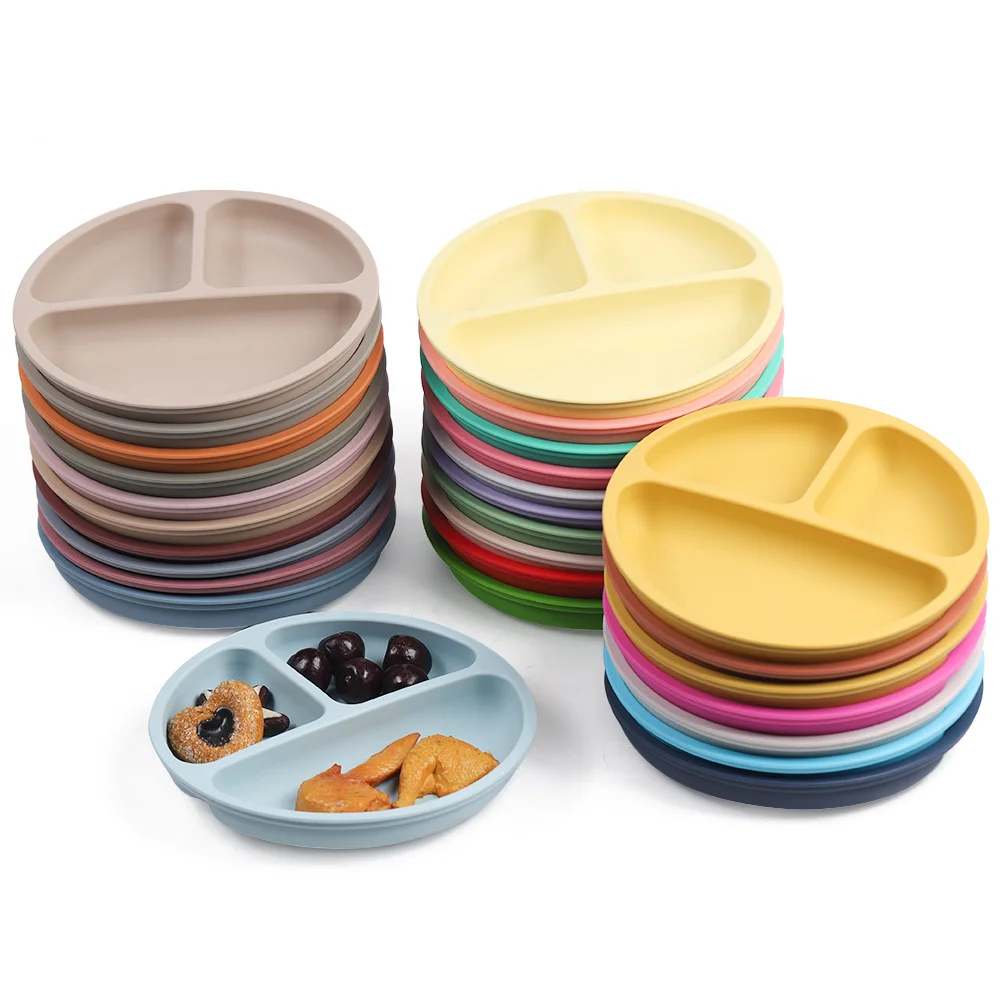 8PCS Baby Feeding Set Waterproof Bibs Kids Sucker Dinner Plate Antislip Bowl Spoon Cup  Children's Tableware Baby Stuff 2
