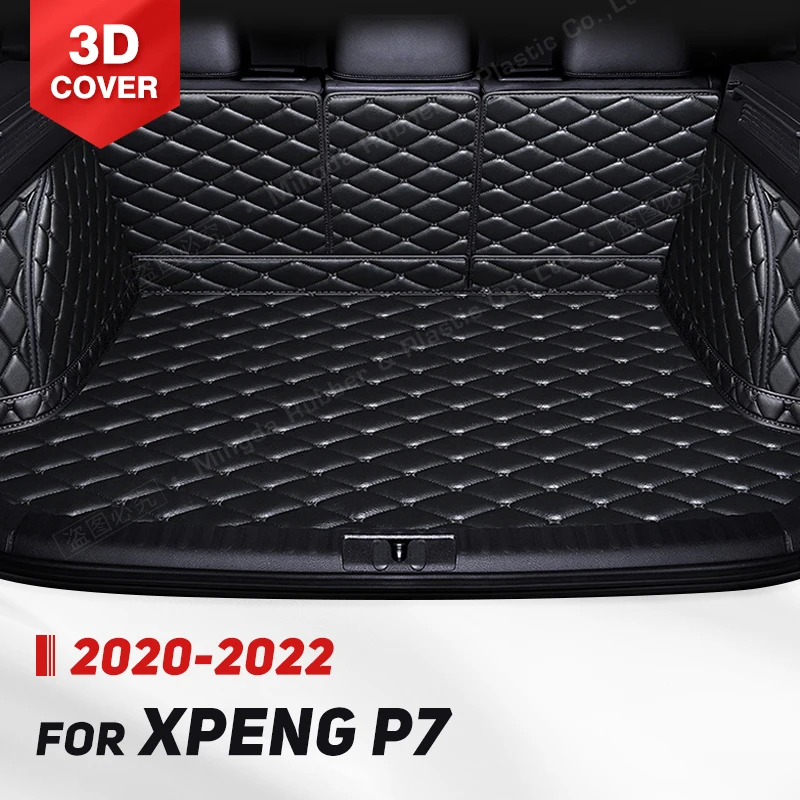 

Автомобильный коврик для багажника с полным покрытием для XPENG P7 2020-2022 21, кожаный чехол для багажника автомобиля, коврик, подкладка для груза, защитные аксессуары для интерьера