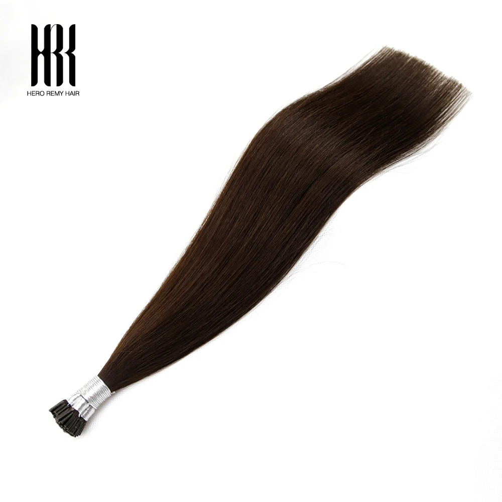 Straight I Tip Human Fusion Hair Extensions Keratin Capsule Brown Blonde Color 16-22 inch 0.7g Natural Real Remy