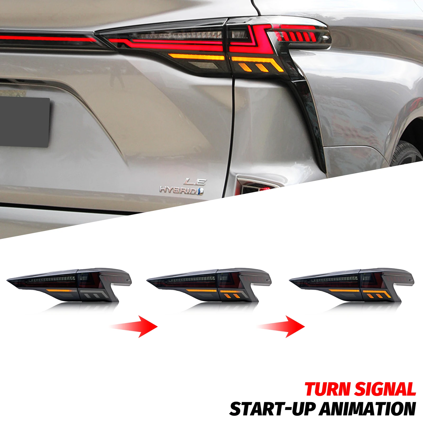 LED-Rückleuchten-Set für Toyota Sienna 2020-2026 mit Sequenziellem Blinker und Start-Animation Heckklappen-Beleuchtung – Detail 3