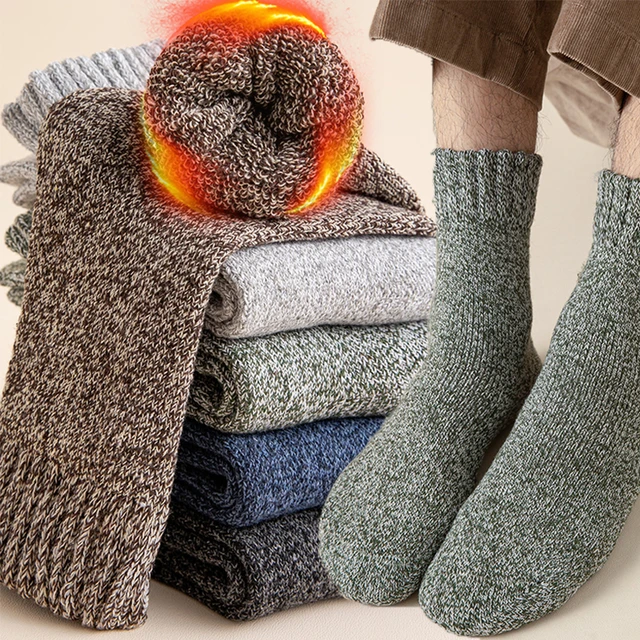 Calcetines gruesos de lana para hombre, medias térmicas contra el frío, toalla de alta calidad, mantiene el calor, algodón, regalo de Navidad, Invierno _ - AliExpress Mobile