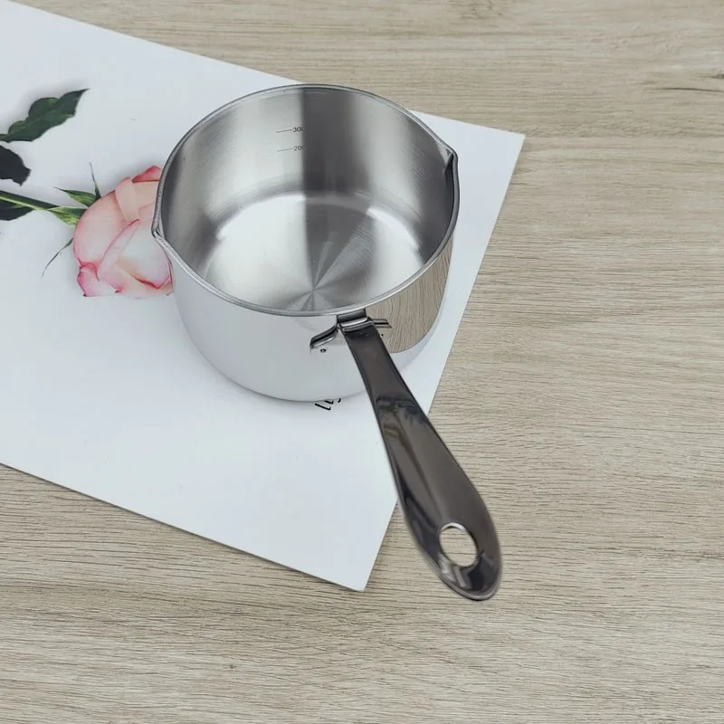 (14oz/400ml) Coffee pot Butter Coffee maker Milk Warmer Mini Butter Melting Pot with Spout 18/10