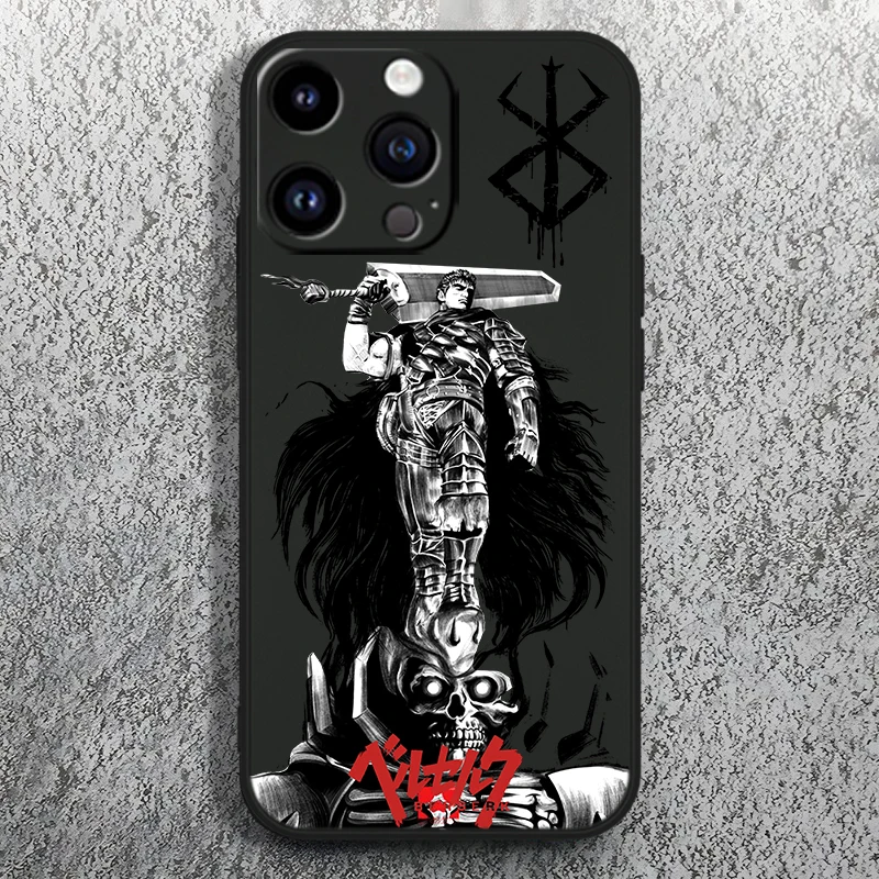 thumbnail image 1 of Berserk Comics Anime para Apple iPhone 15 14 13 12 Mini 11 XS XR X 8 7 Pro Max Plus funda de silicona suave negra para teléfono, 1 of 5