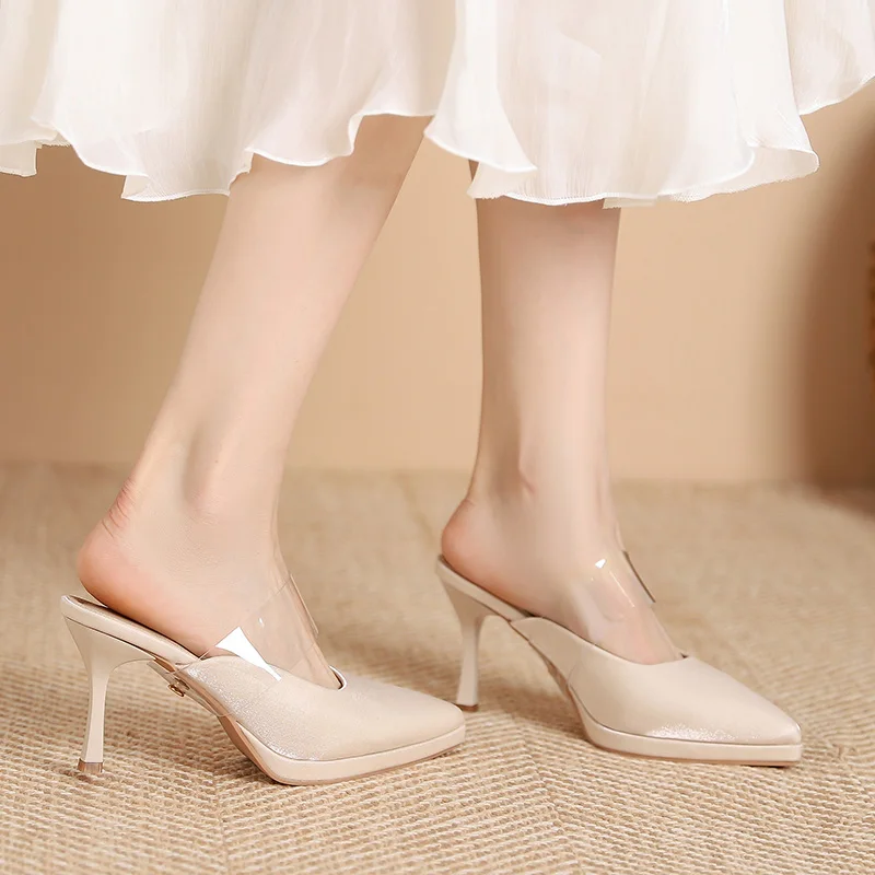 Summer High Heels Sandals Women Metallic Patent Leather Sandals Designer Ladies Slides Gladiator Sandals Shoes Zapatos De Mujer