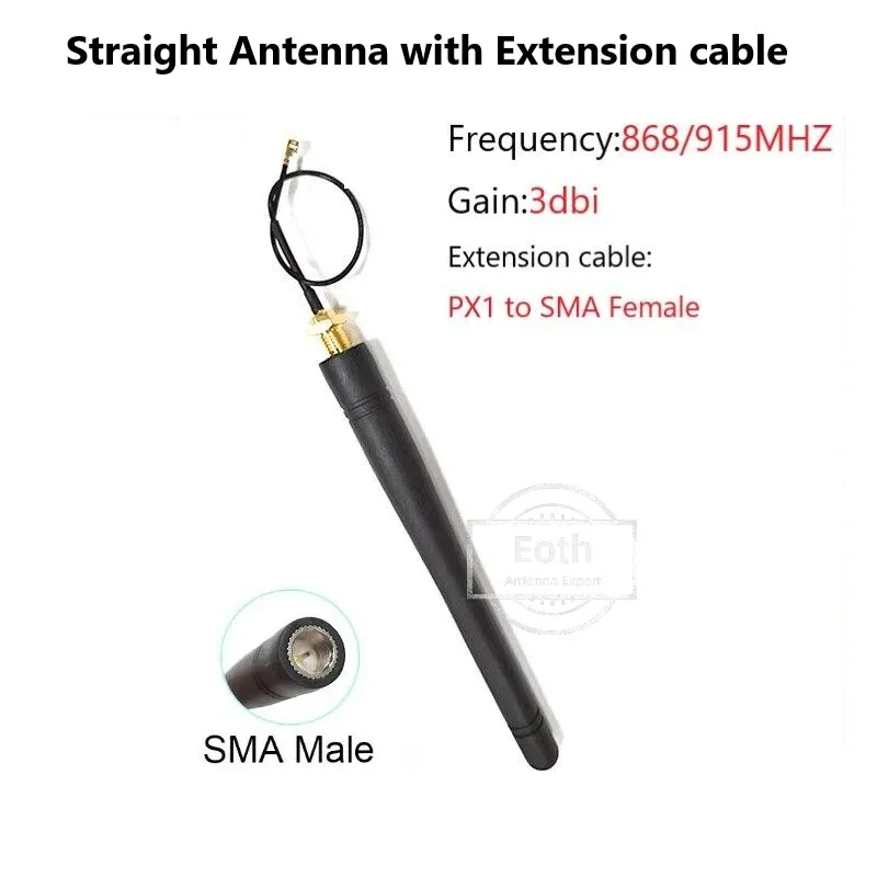 EOTH 5개입 868mhz 915mhz 안테나 게인 3dbi sma male 로라 안테나..