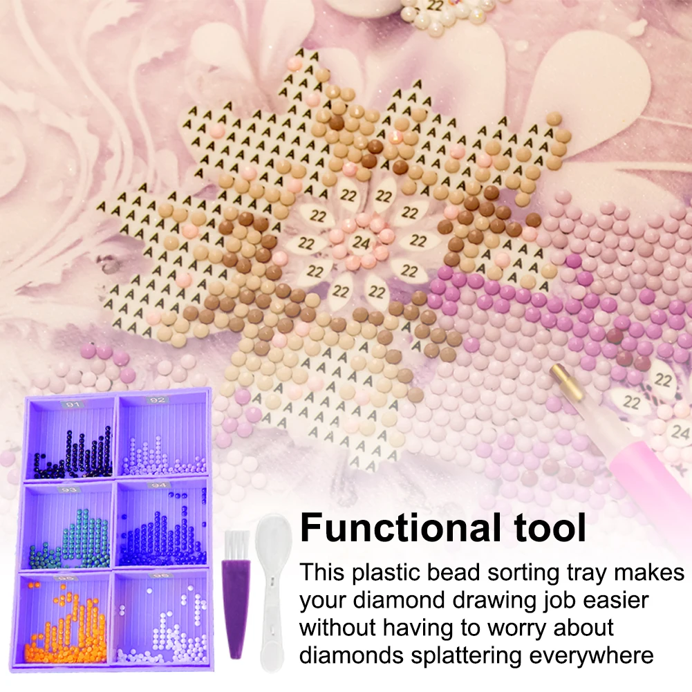 9pcs Rhinestone Bead Storage Painting Tray Reusable Diamond Accessories DIY Craft