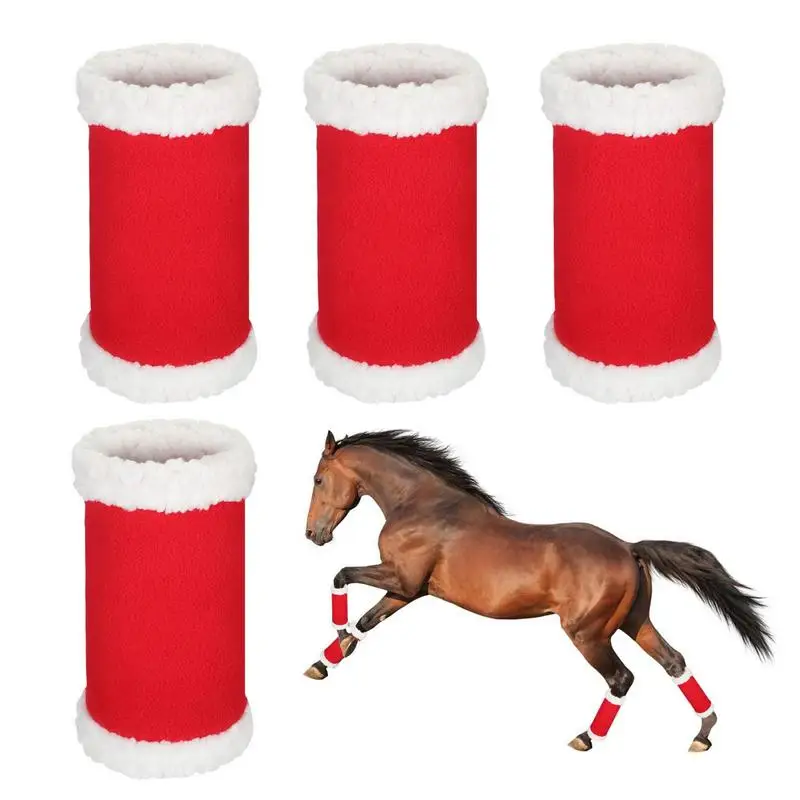 

Красная осветительная лента в виде Санта-Клауса, красная осветительная лента из искусственного меха, стоячие ленты для лошадей, рождественские блестящие бархатные ленты