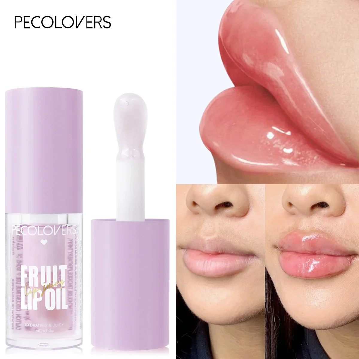 Moisturizing Lip Gloss Transparent Lip Glow Oil Plumping Lip Glaze_voghion.com