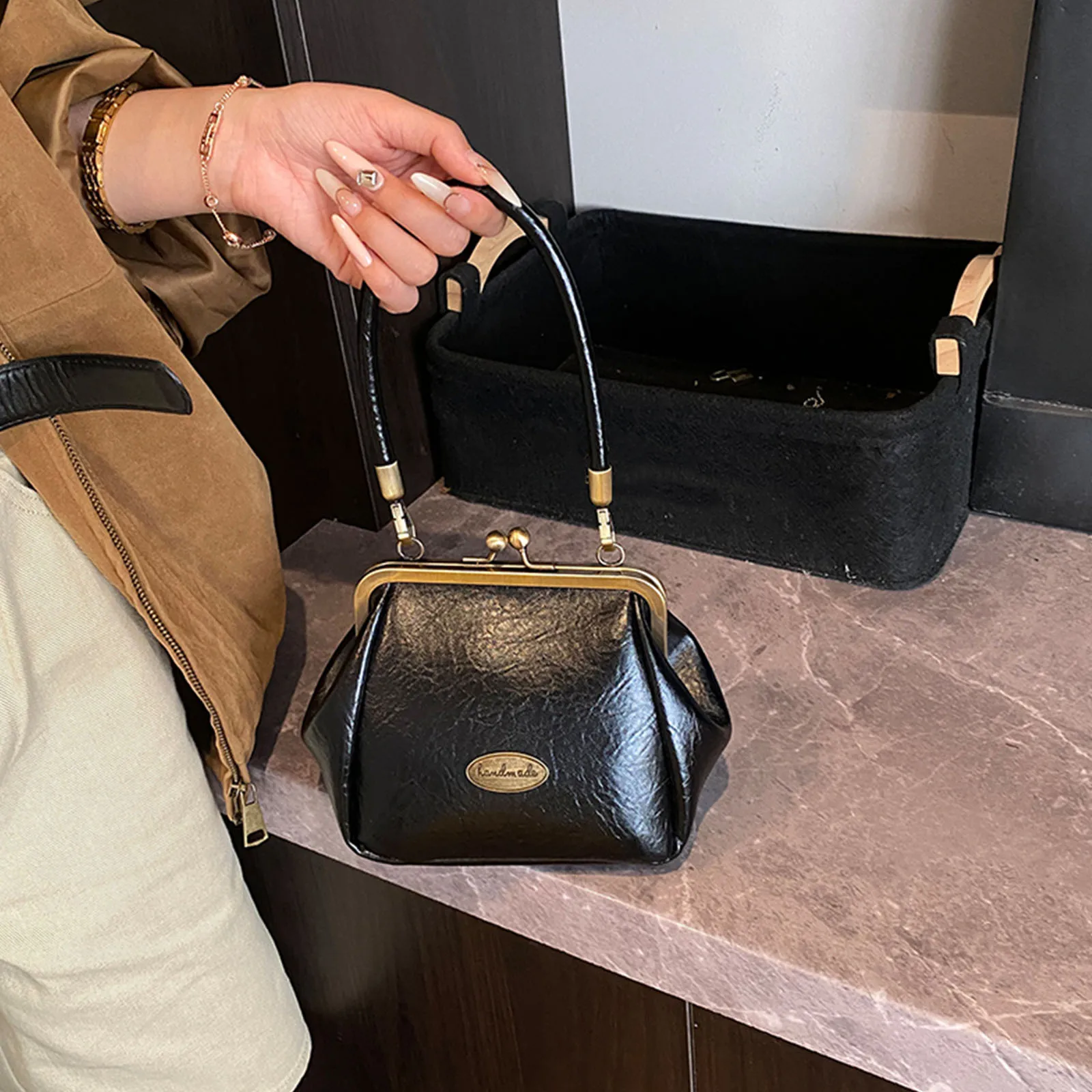 Women PU Leather Shoulder Bag Fashion Crossbody Bag Vintage Handbag for Work Shopping Travel