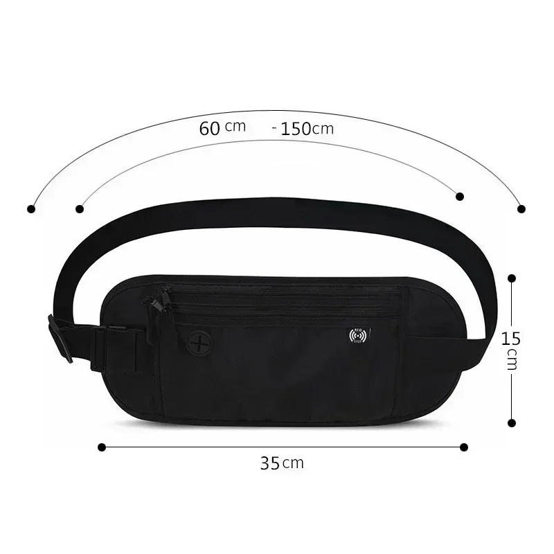 Invisible Travel Waist Pack Pouch for Passport Money Belt Bag Hidden Security Wallet Outdoor Sports Jogging Chest Pack Waist Bag 2