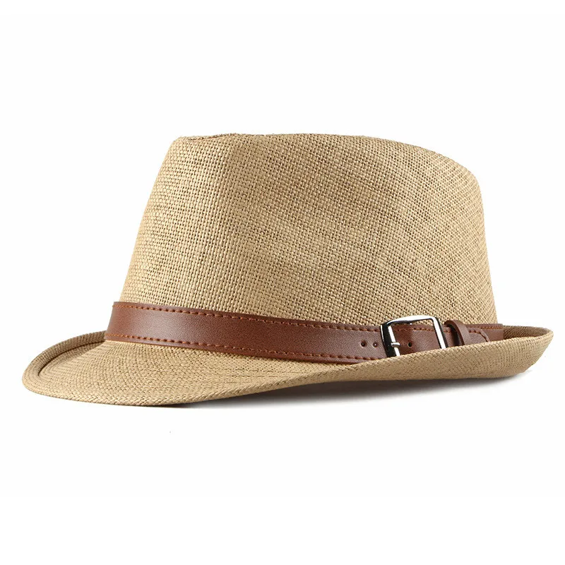 

Unisex Women Men Fashion Summer Casual Trendy Beach Sun Straw Panama Jazz Hat Cowboy Fedora hat Gangster Cap