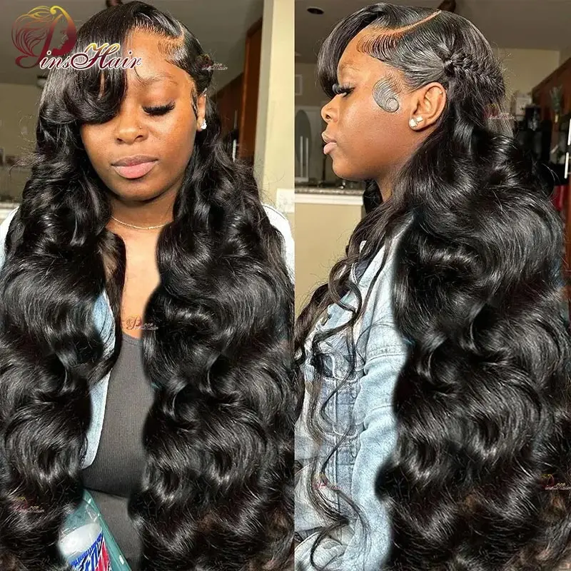 

13X6 Body Wave Lace Front Human Hair Wigs Pre Plucked 13X4 Transparent Lace Frontal Wig For Women Remy Human Hair 180% 34inches