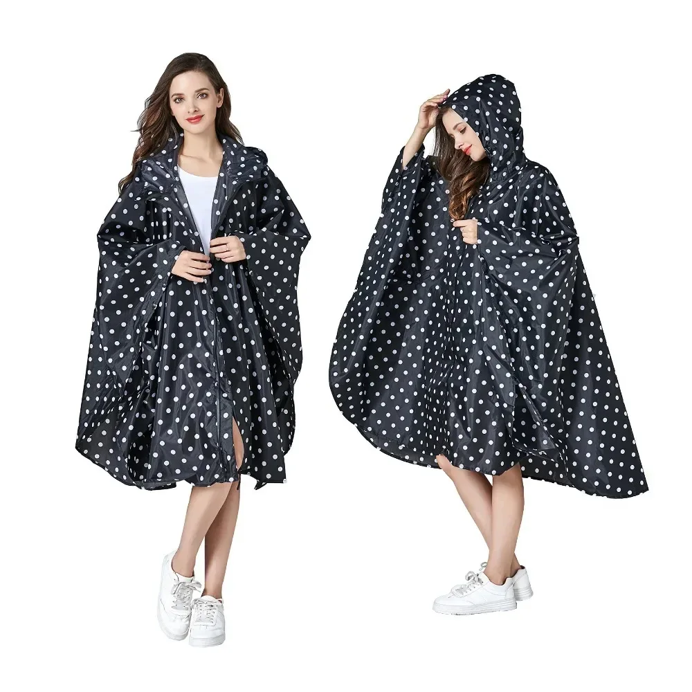 Women's Fashion Waterproof Rainwear Poncho Coloful Raincoat with Hood and Zipper Outdoor Hiking Camping Cloak Rain Coat raincoat poncho