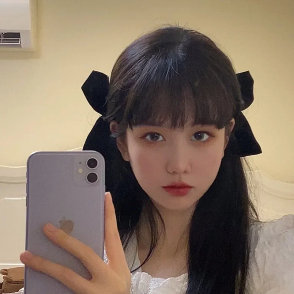 2pcs/sets Vintage Ribbon Hair Bows - Black White Bowknot Hair Clips for Women Girls, Cute Side Barrettes Headdress Accessories