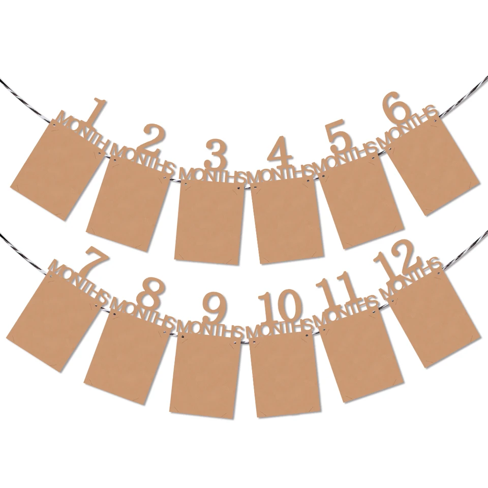 FonVan Bannière Photo De 1er Anniversaire, Bébé Photo Bannière 1-12 Mois, Guirlande Photo Anniversaire Pour Garçon Fille Première Anniversaire Fête Décor