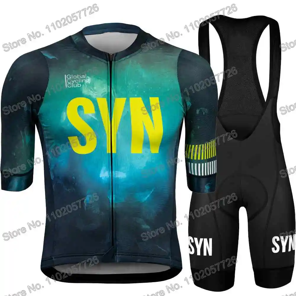 2023 SYN Cycling Clothing Summer Cycling Jersey Men's Set Road Race Bike Shirt Suit Short Sleeve MTB Women Bicycle Bib Shorts