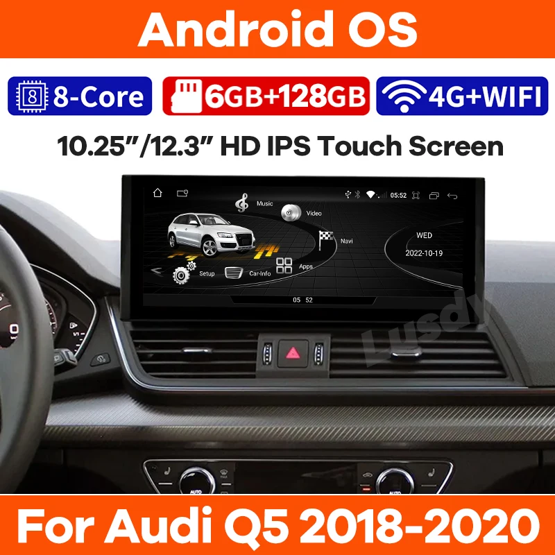 

Автомагнитола на Android 13, мультимедийный плеер, GPS-навигация для Audi Q5 2018-2020, стерео, видео, CarPlay, сенсорный экран, головное устройство