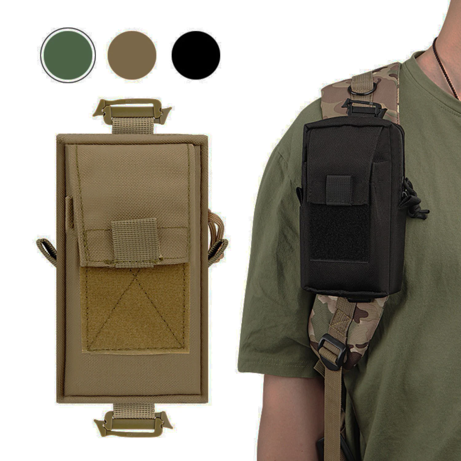 1PC Outdoor Shoulder Strap Expansion Bag Mobile Phone Bag