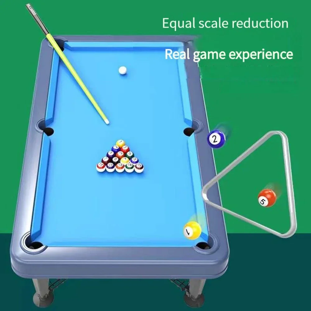 Mini Tabletop Pool Table Desktop Billiards Sets Children's Play Sports Balls Sports Toys Xmas Gift Family Fun Entertainment