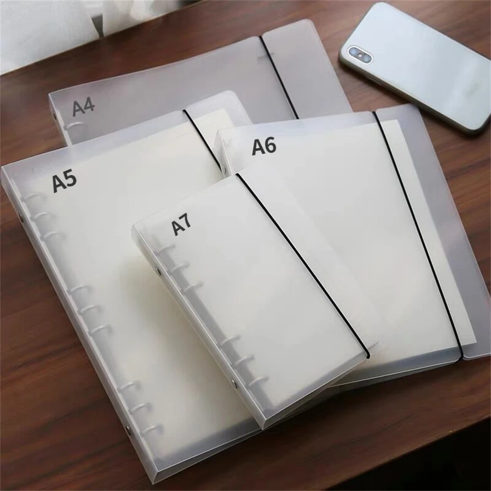 A6 Translucent Binder Matte Loose Leaf Binder Ring Notebook Inner Cover Collect Photo Planner 6 Holes Flipbook Shell