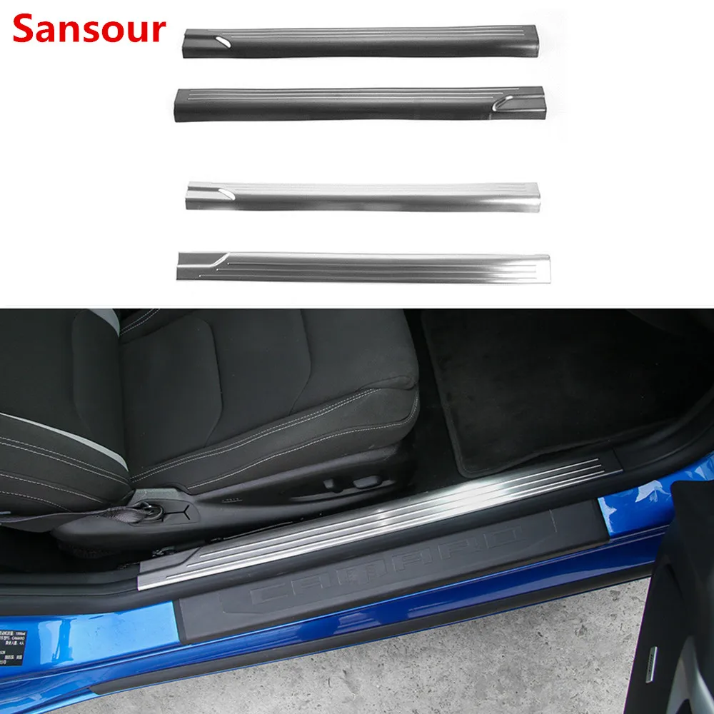 Auto Interni Davanzale Battitacco Piatto Entry Guard Foot Plat Decorazione Adesivi Per Chevrolet Camaro 2017 Up Accessori Auto