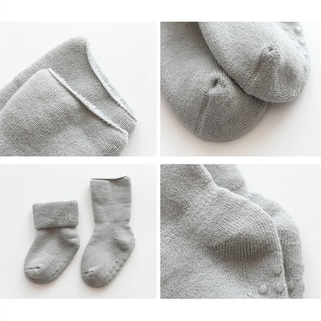 Winter Warm Thick Baby Girls Boys Socks Newborn Baby Socks Terry Anti Slip Socks for Baby Solid Infant Clothes Accessories 5