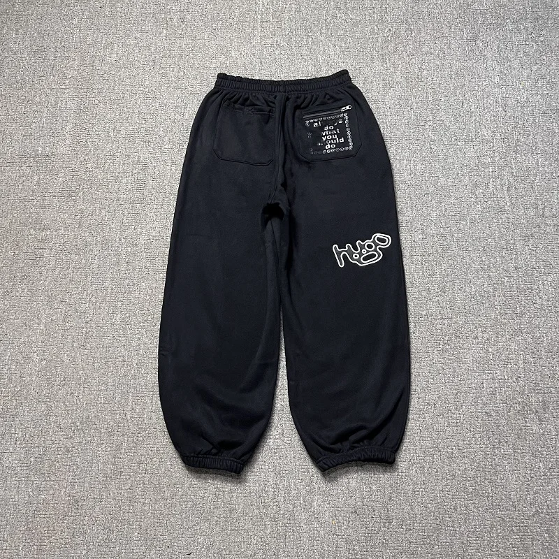 American High Street Black Sweatpants ADWYSD Pants Sunroll Fleece Zipper Pocket Men Women Cleanfit Trousers 2