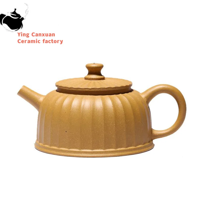 

200ml Yixing Famous Purple Clay Teapot Authentic Handmade Tea Pot Raw Ore Golden Section Mud Kettle Chinese Zisha Tea Set Gifts