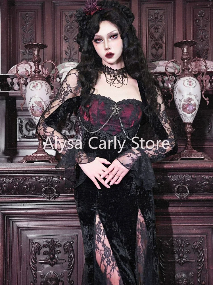 green emerald velvet dress Dark Fairy Costume Custom to Order Gothic Tulle Wedding Skirt cosplay –  MJcostume