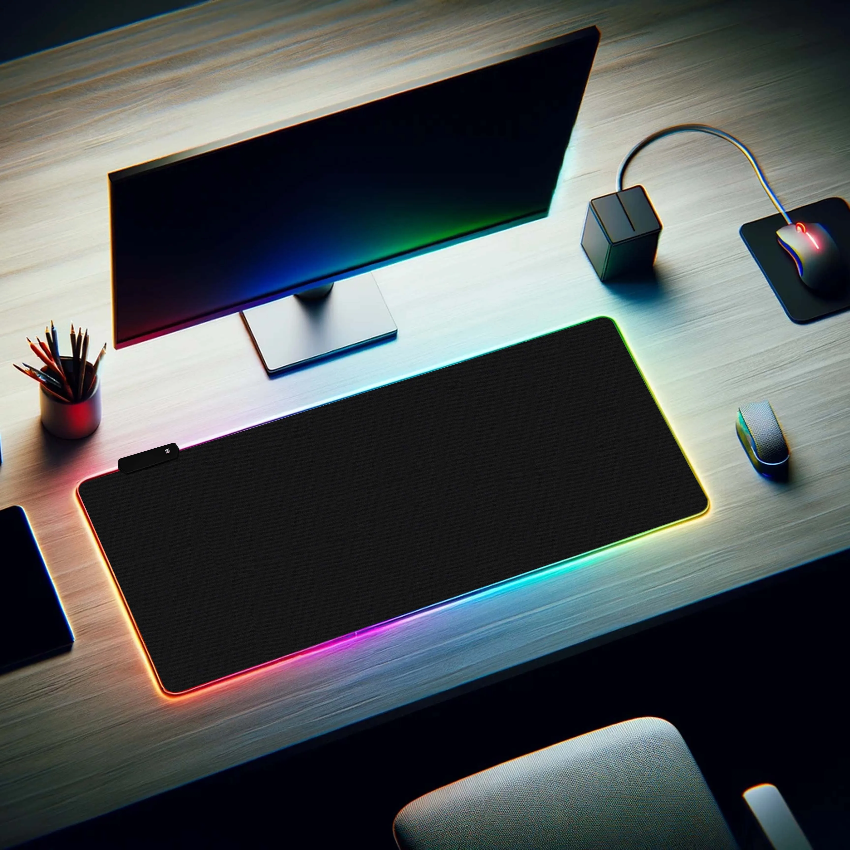 LED Light Mouse Pad RGB Keyboard Protector Case Table Pad Color Surface Mouse Waterproof Multi Size Computer Gamer