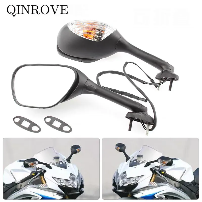 

For Suzuki GSXR GSX-R 600 750 1000 Motorcycle Rear View Mirror With LED Turn Signal Light Sportbike Rearview Mirror Accessories