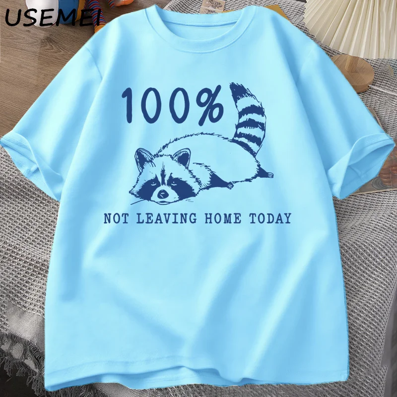 Cozy Raccoon Vintage Graphic T-Shirt - Short Sleeve Casual Wear