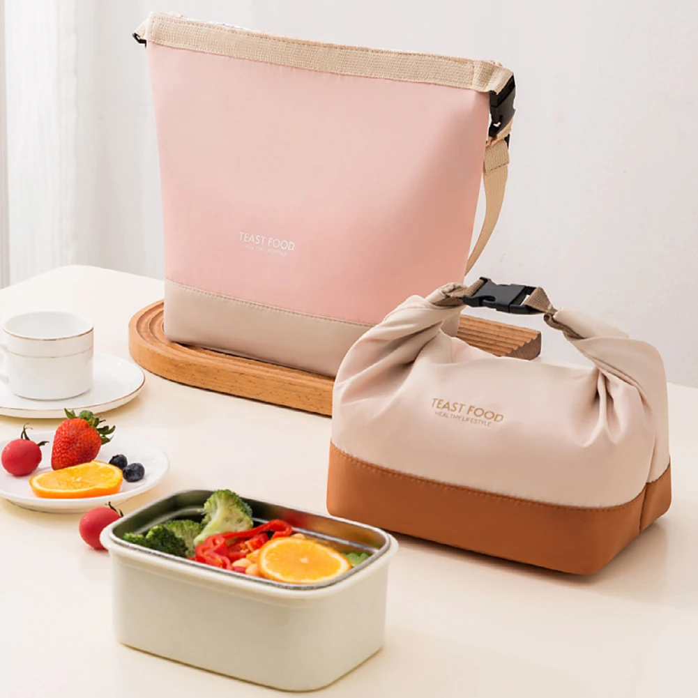 Foldable Lunch Bag with Aluminum Foil Lunch Tote Bags Waterproof Thermal Lunchbox Bag Large Capacity for Outdoor Travel Work